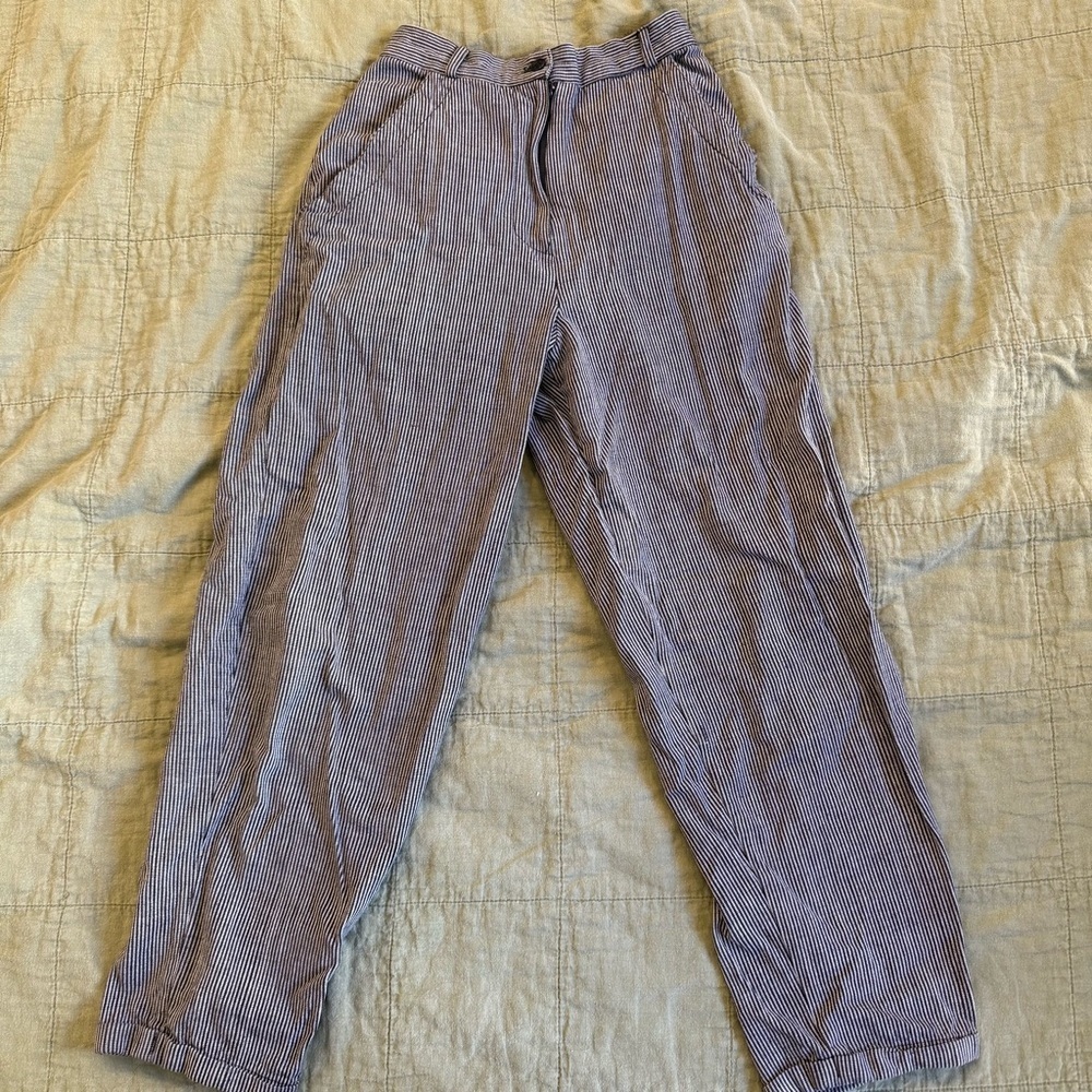 Willi Smith | women's 6 (fits xsmall) Black and White Striped Pants 100% cotton